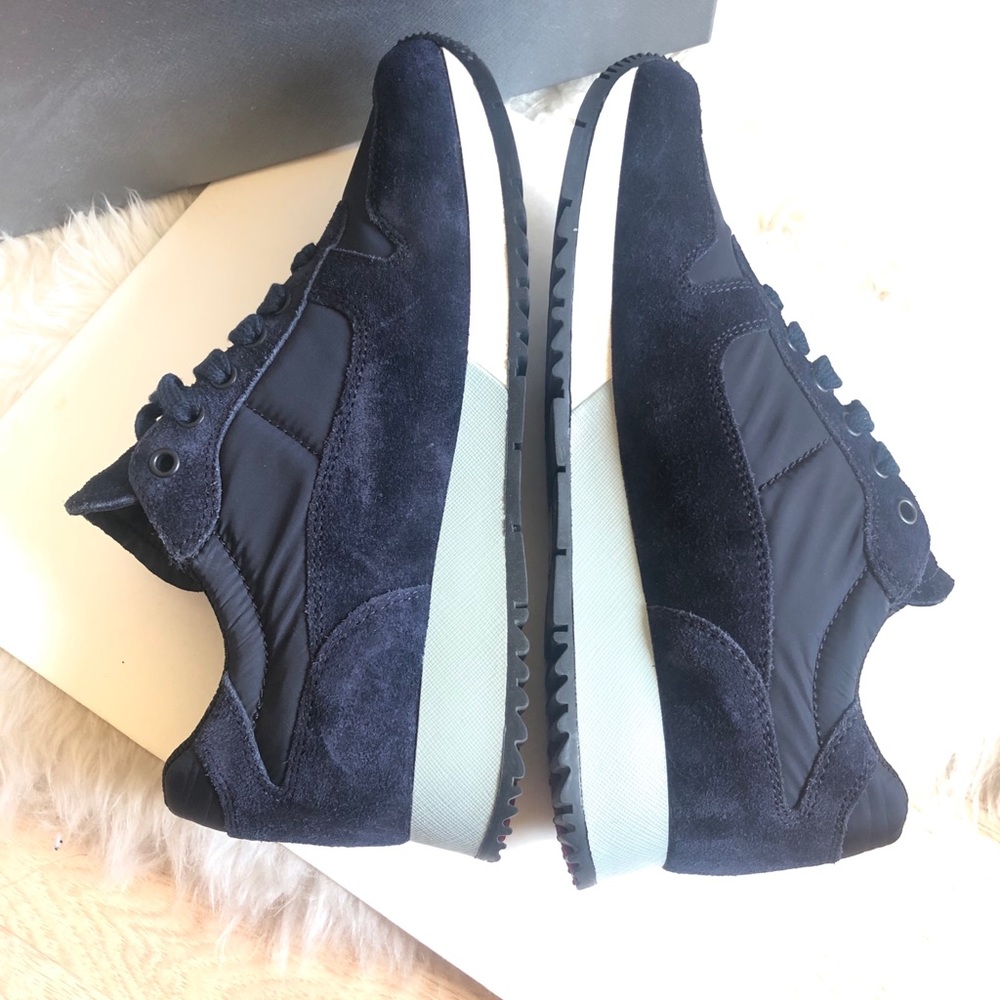 Authentic Prada Navy Suede Runners Sneakers Shoes - Picture 5 of 8